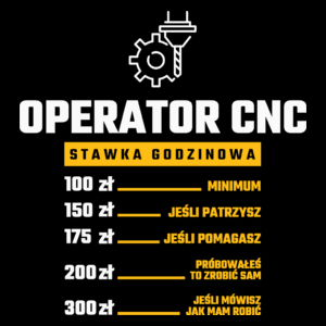 Stawka Godzinowa Operator Cnc - Torba Na Zakupy Czarna