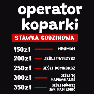 Stawka Godzinowa Operator Koparki - Męska Bluza Czarna