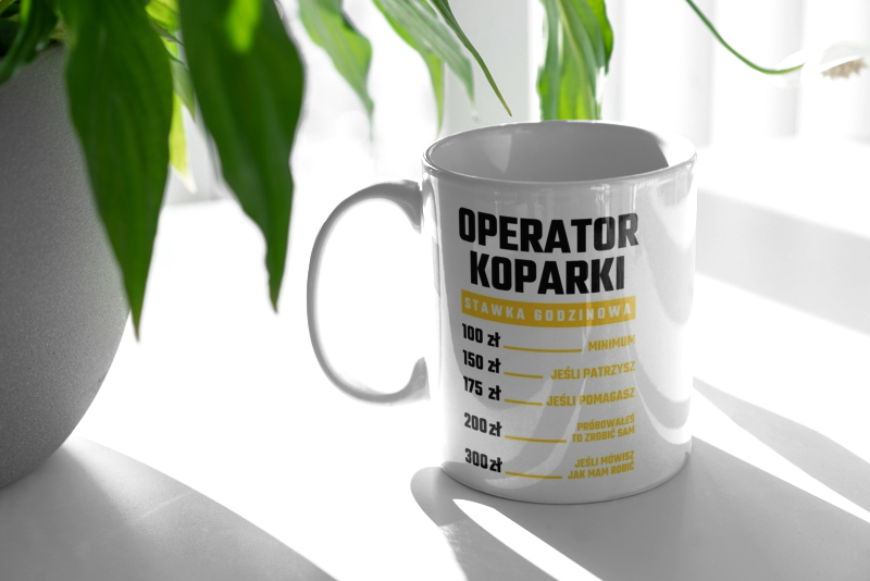 Stawka Godzinowa Operator Koparki - Kubek Biały