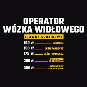 Stawka Godzinowa Operator Wózka Widłowego - Męska Koszulka Czarna