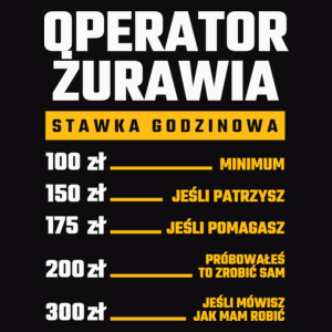 Stawka Godzinowa Operator Żurawia - Męska Bluza z kapturem Czarna