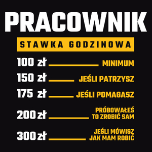 Stawka Godzinowa Pracownik - Męska Bluza z kapturem Czarna