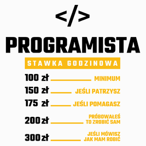 Stawka Godzinowa Programista - Poduszka Biała