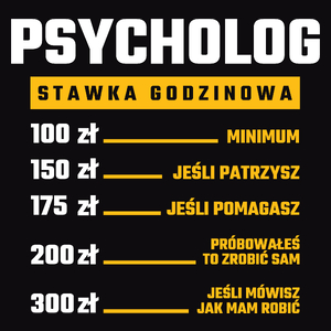 Stawka Godzinowa Psycholog - Męska Koszulka Czarna