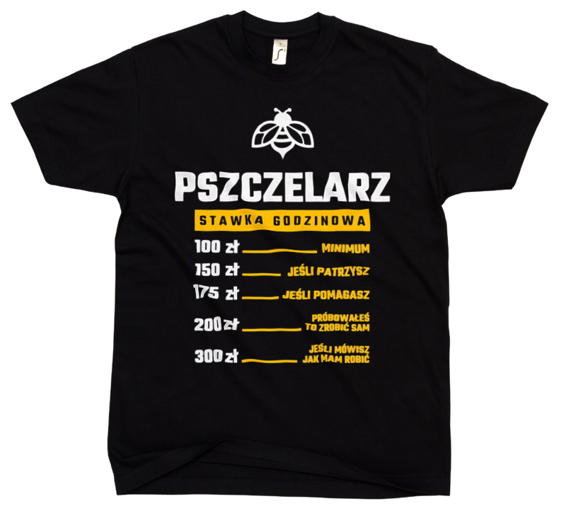 Stawka Godzinowa Pszczelarz - Męska Koszulka Czarna