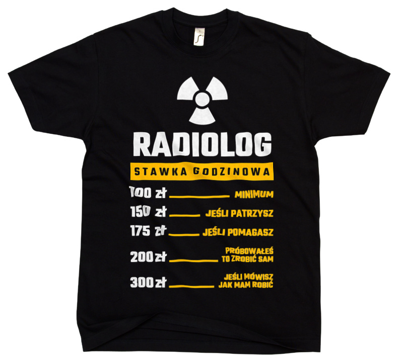 Stawka Godzinowa Radiolog - Męska Koszulka Czarna