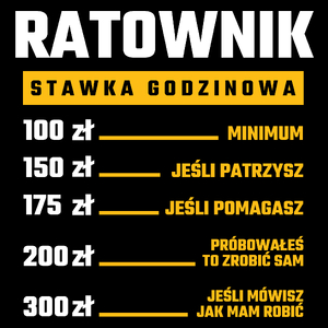 Stawka Godzinowa Ratownik - Torba Na Zakupy Czarna