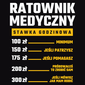 Stawka Godzinowa Ratownik Medyczny - Męska Koszulka Czarna