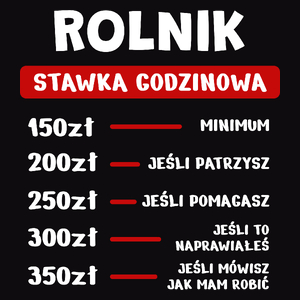 Stawka Godzinowa Rolnik - Męska Bluza z kapturem Czarna
