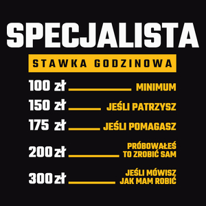 Stawka Godzinowa Specjalista - Męska Koszulka Czarna