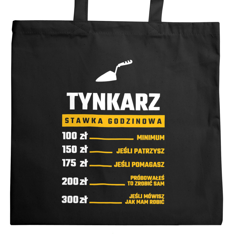 Stawka Godzinowa Tynkarz - Torba Na Zakupy Czarna
