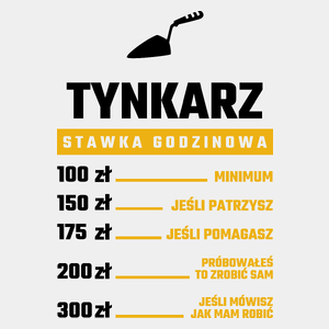 Stawka Godzinowa Tynkarz - Męska Koszulka Biała