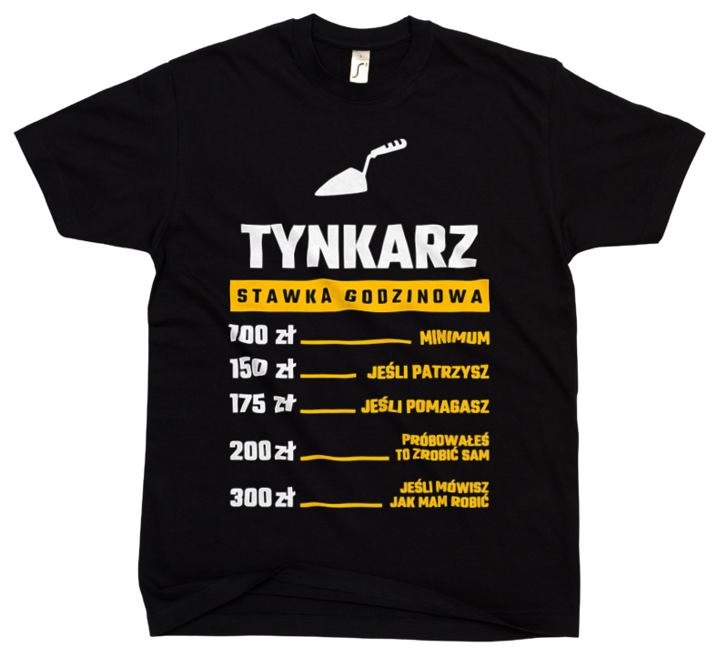 Stawka Godzinowa Tynkarz - Męska Koszulka Czarna
