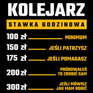 Stawka Godzinowa kolejarz - Torba Na Zakupy Czarna