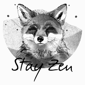 Stay Zen - Uśmiechnięty Lis - Poduszka Biała