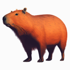 Stojąca Kapibara Capybara - Poduszka Biała