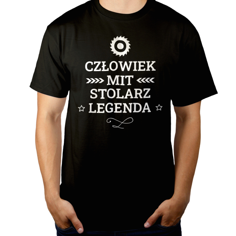 Stolarz Mit Legenda Człowiek - Męska Koszulka Czarna