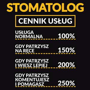Stomatolog - Cennik Usług - Męska Koszulka Czarna
