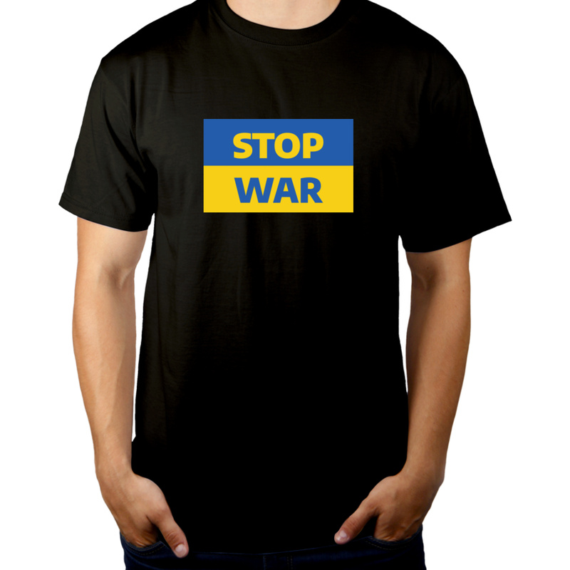 Stop War Ukraina - Męska Koszulka Czarna