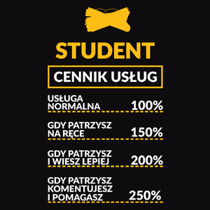 Student - Cennik Usług - Męska Koszulka Czarna