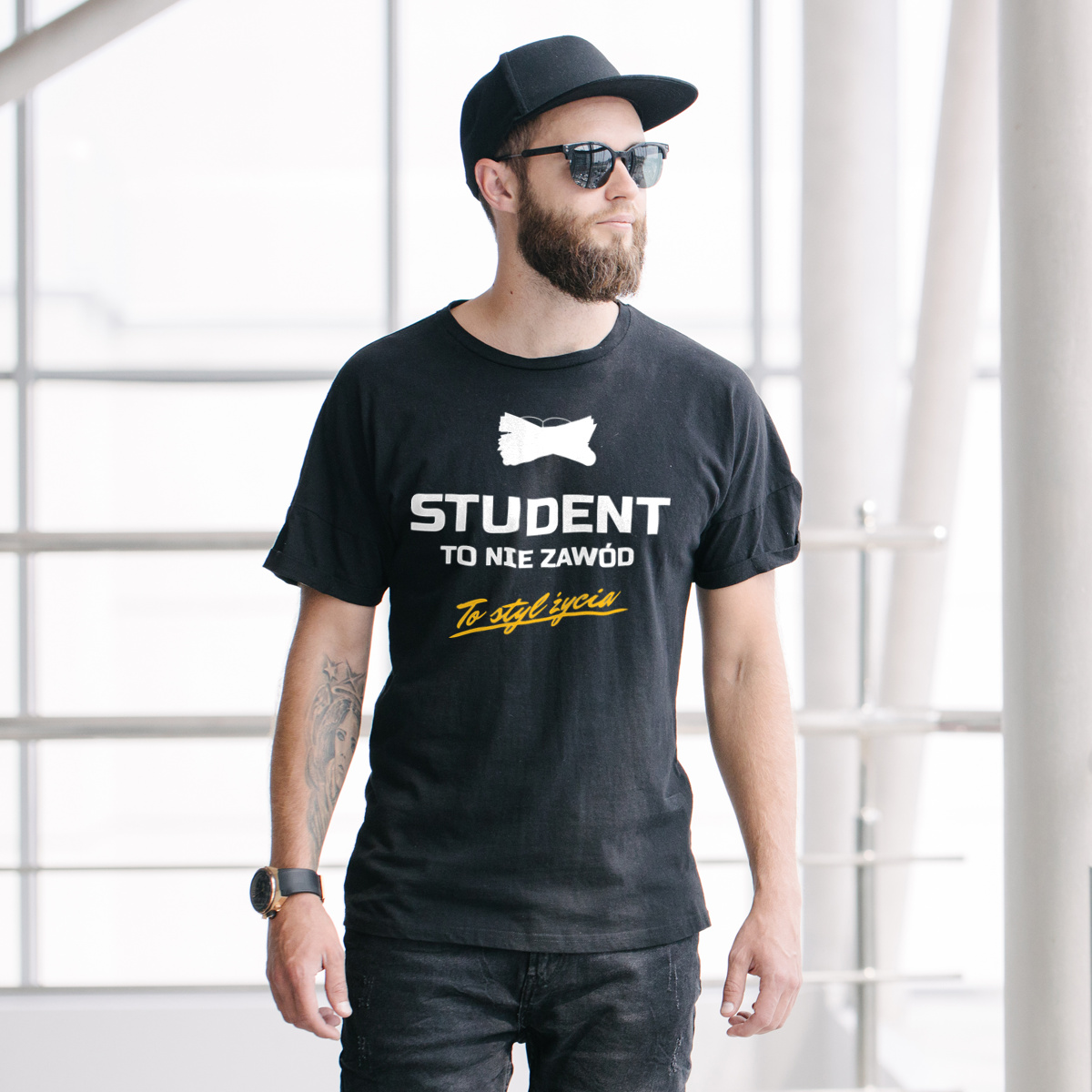 Student To Nie Zawód - To Styl Życia - Męska Koszulka Czarna