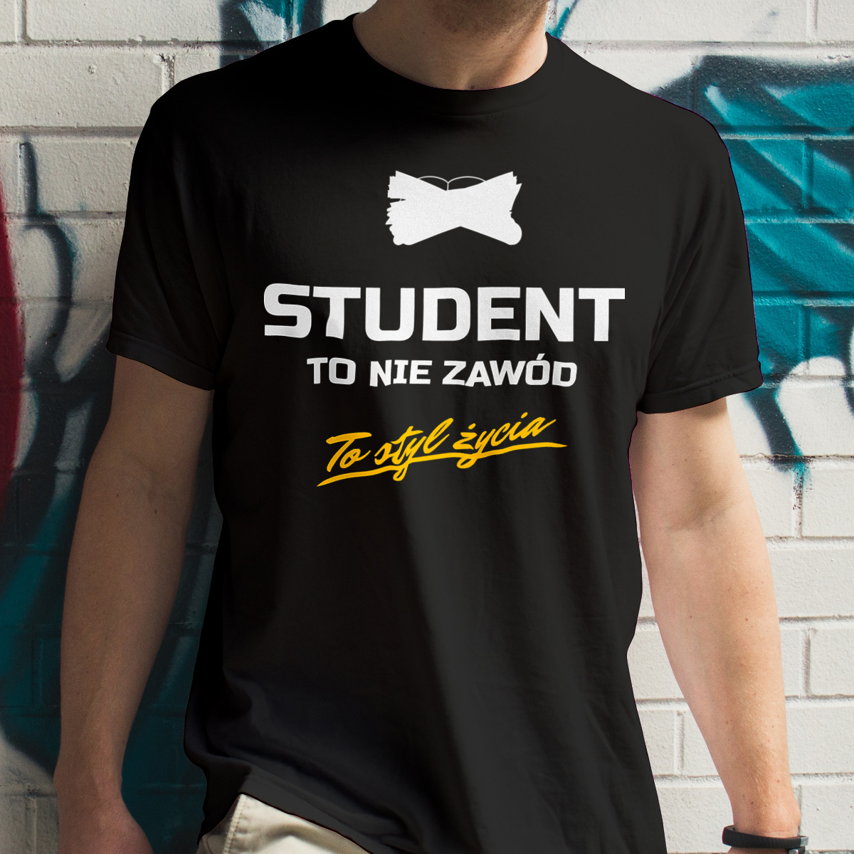 Student To Nie Zawód - To Styl Życia - Męska Koszulka Czarna