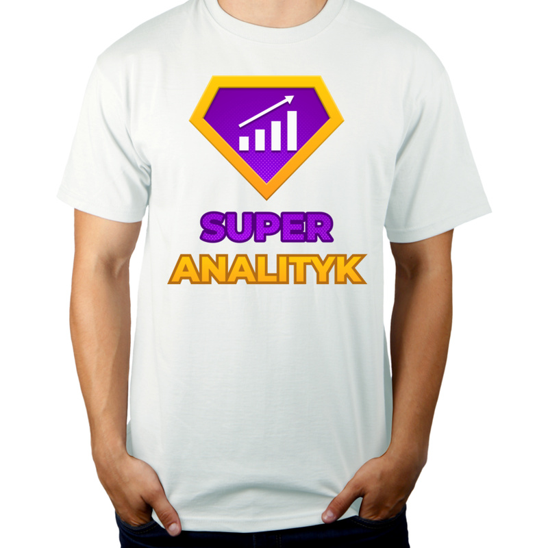 Super Analityk - Męska Koszulka Biała