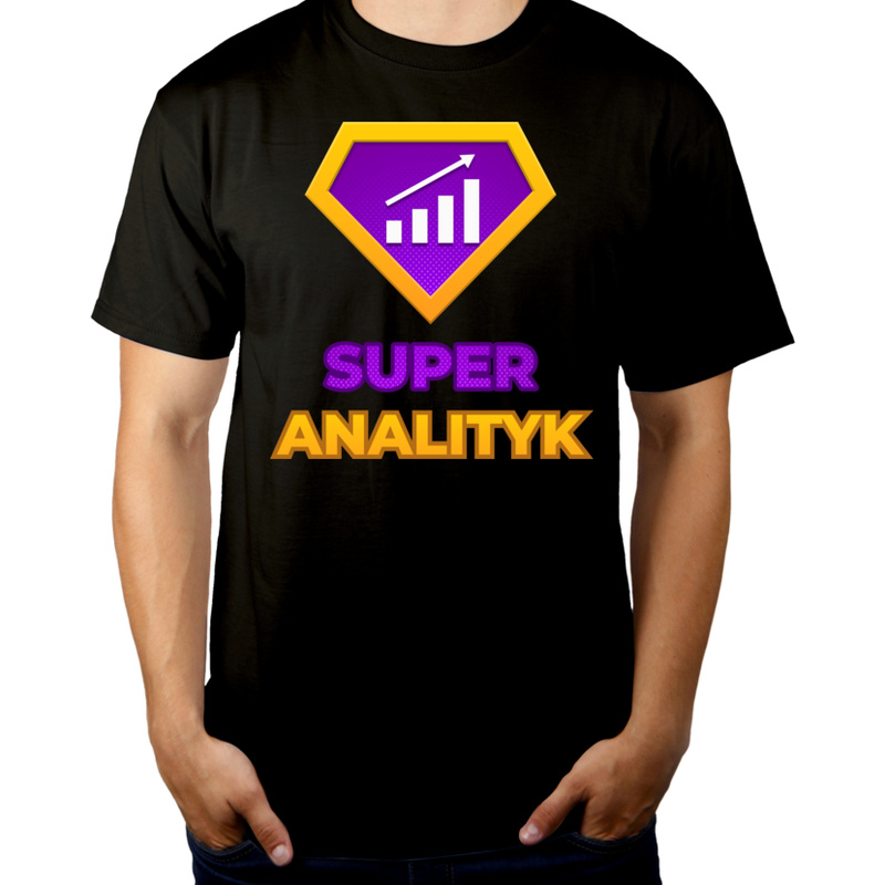Super Analityk - Męska Koszulka Czarna
