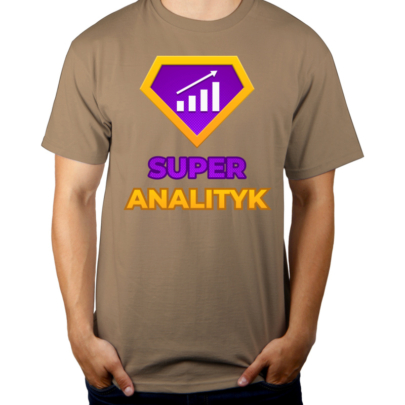 Super Analityk - Męska Koszulka Jasno Szara