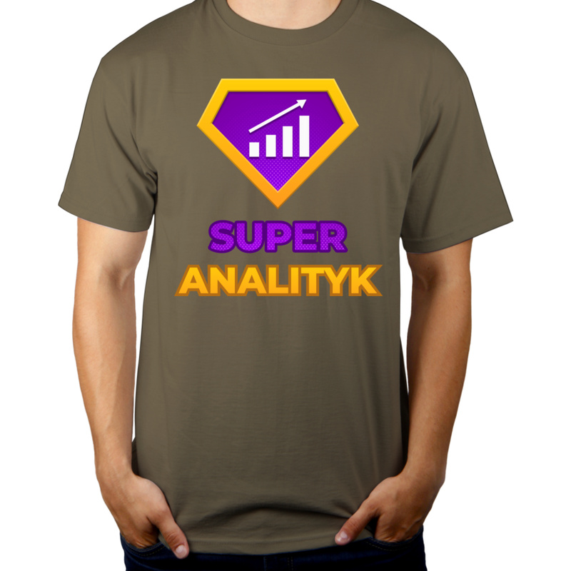 Super Analityk - Męska Koszulka Khaki
