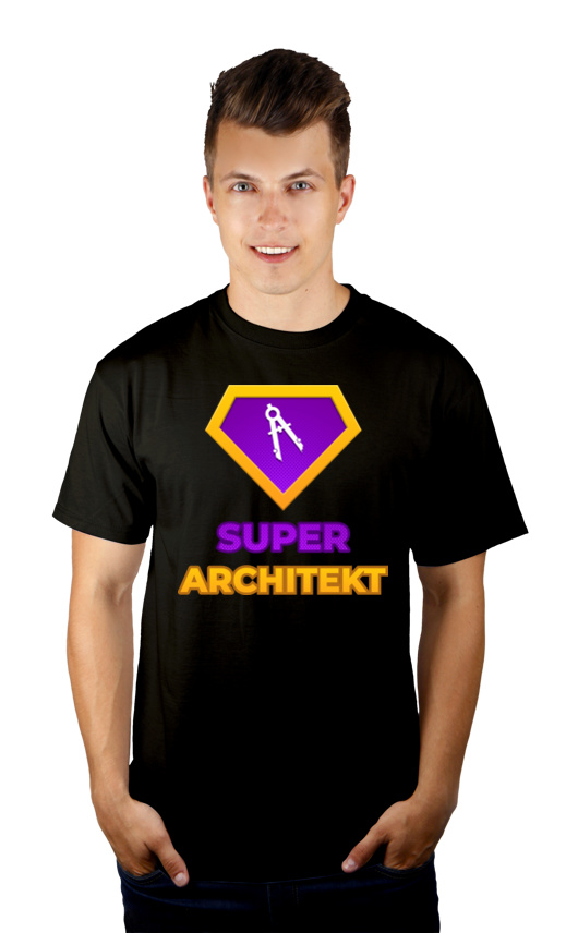 Super Architekt - Męska Koszulka Czarna