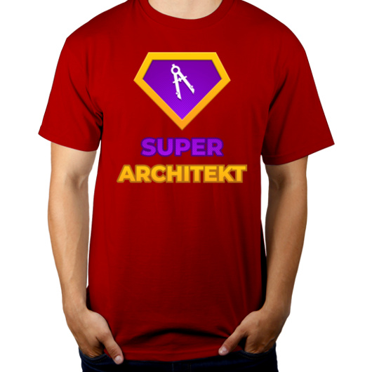 Super Architekt - Męska Koszulka Czerwona