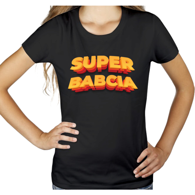 Super Babcia - Damska Koszulka Czarna