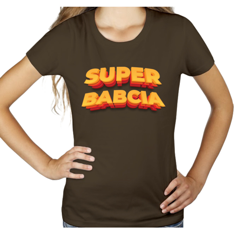 Super Babcia - Damska Koszulka Czekoladowa