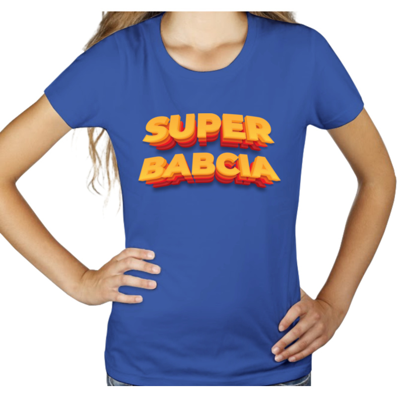 Super Babcia - Damska Koszulka Niebieska