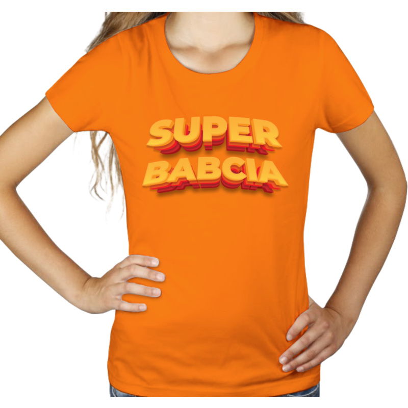 Super Babcia - Damska Koszulka Pomarańczowa