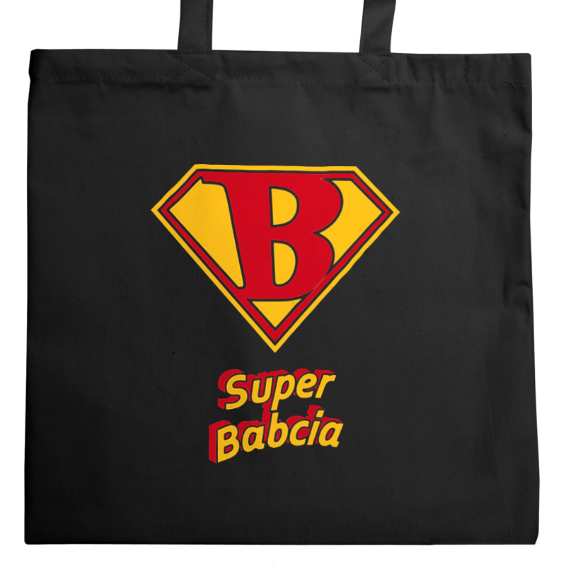 Super Babcia - Superbohater - Torba Na Zakupy Czarna