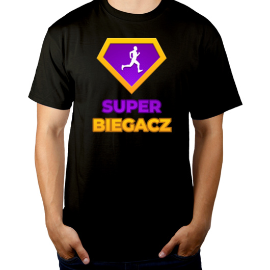 Super Biegacz - Męska Koszulka Czarna
