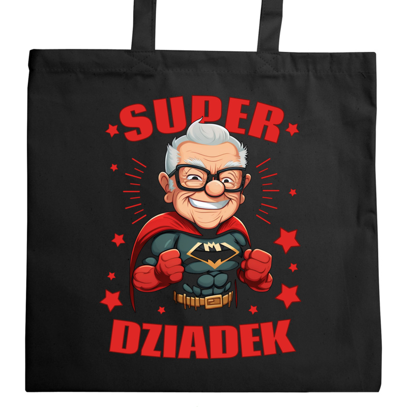 Super Bohater Dziadek - Torba Na Zakupy Czarna
