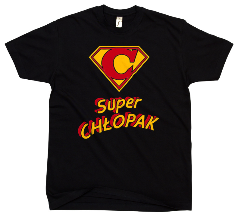 Super Chłopak - Męska Koszulka Czarna