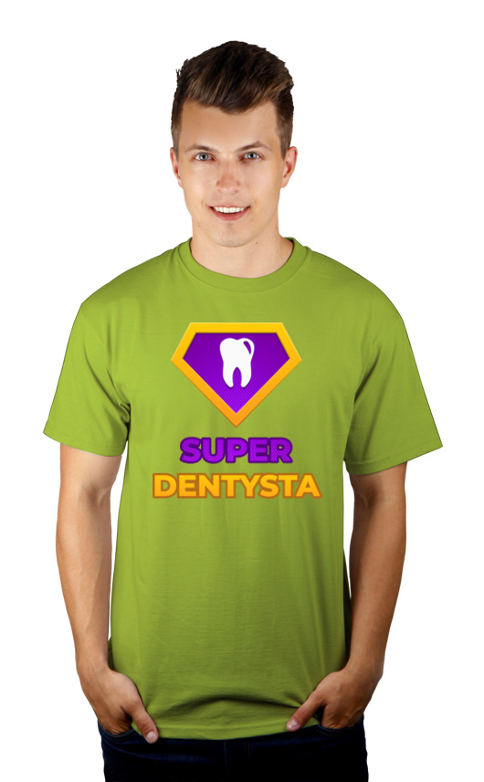 Super Dentysta - Męska Koszulka Jasno Zielona
