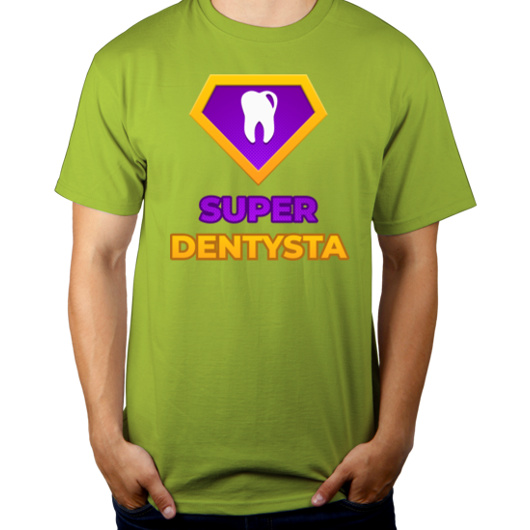 Super Dentysta - Męska Koszulka Jasno Zielona