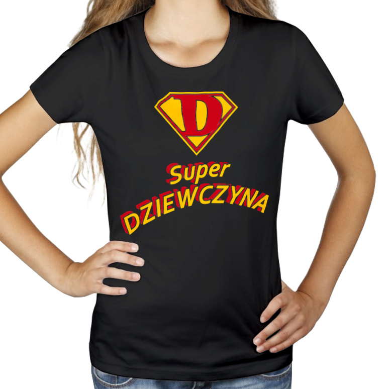 Super Dziewczyna - Damska Koszulka Czarna