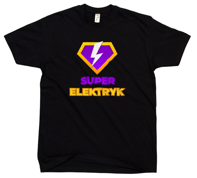 Super Elektryk - Męska Koszulka Czarna
