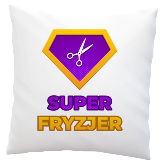 Super Fryzjer - Poduszka Biała