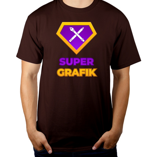 Super Grafik - Męska Koszulka Czekoladowa