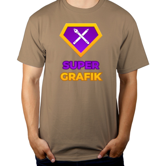 Super Grafik - Męska Koszulka Jasno Szara