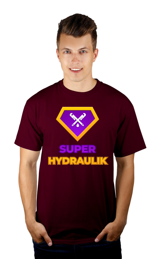 Super Hydraulik - Męska Koszulka Burgundowa