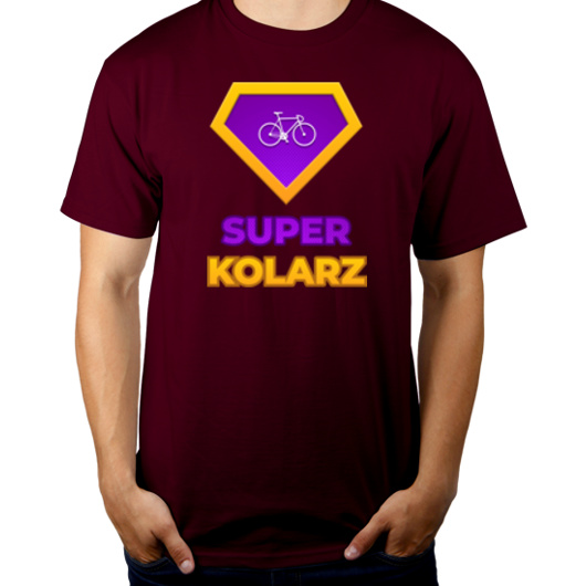 Super Kolarz - Męska Koszulka Burgundowa
