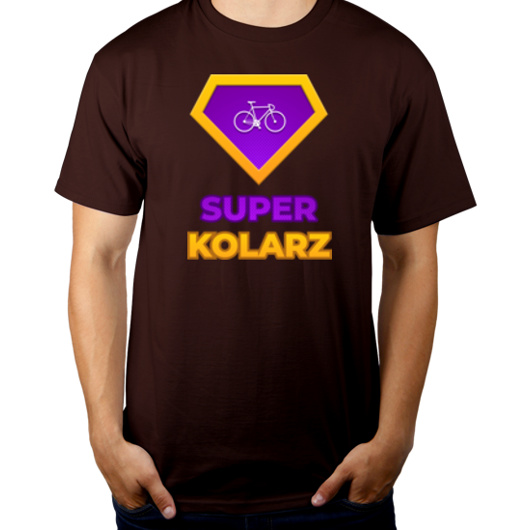 Super Kolarz - Męska Koszulka Czekoladowa